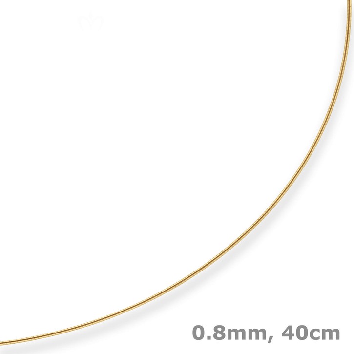 0.8mm Halsreif Tondakette Omegareif aus 375 Gelbgold 40cm