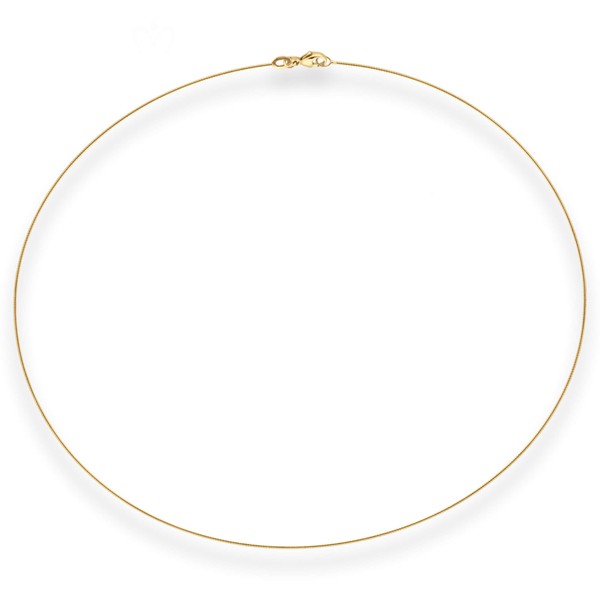 0.8mm Halsreif Tondakette Omegareif aus 375 Gelbgold 40cm