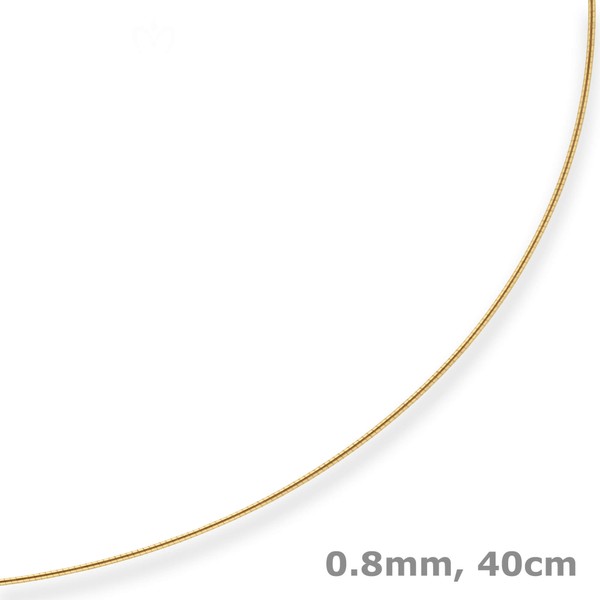 0.8mm Halsreif Tondakette Omegareif aus 375 Gelbgold 40cm