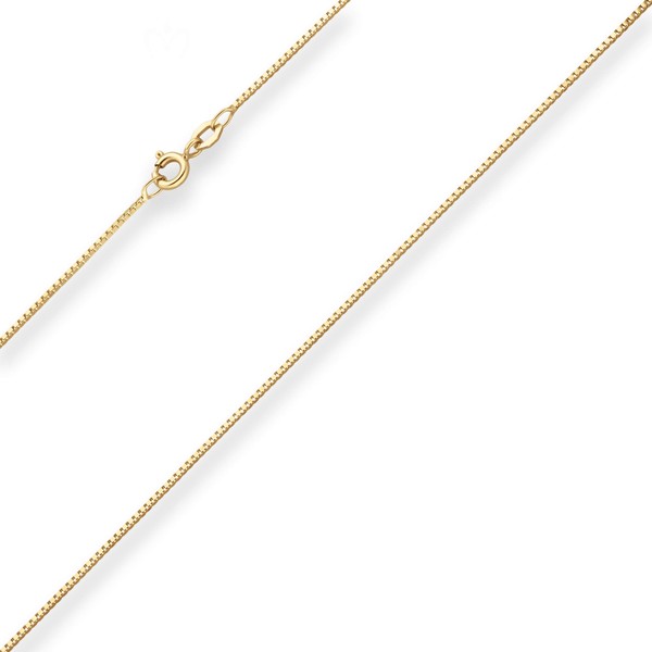 0.9mm Veneziakette aus 375 Gelbgold 38cm