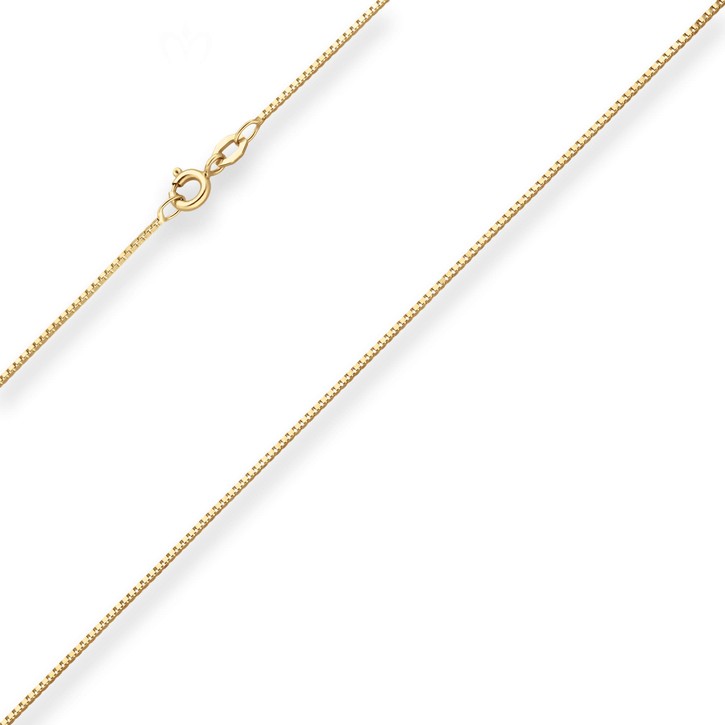 0.9mm Veneziakette aus 375 Gelbgold 70cm