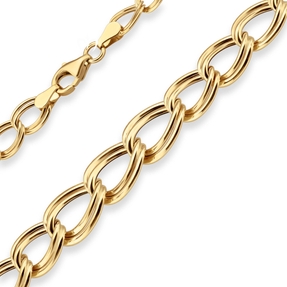 Zwillingspanzerkette Goldkette Collier Halskette aus 585 Gold Gelbgold 45cm