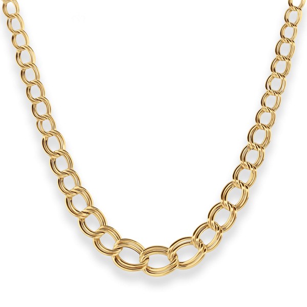 Zwillingspanzerkette aus 585 Gelbgold 45cm