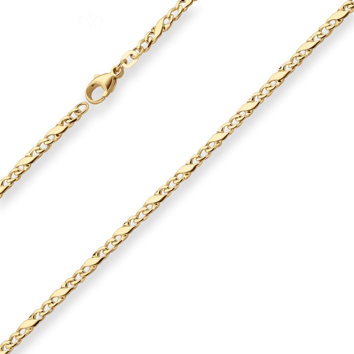 3.4mm Dollarkette aus 585 Gelbgold 45cm