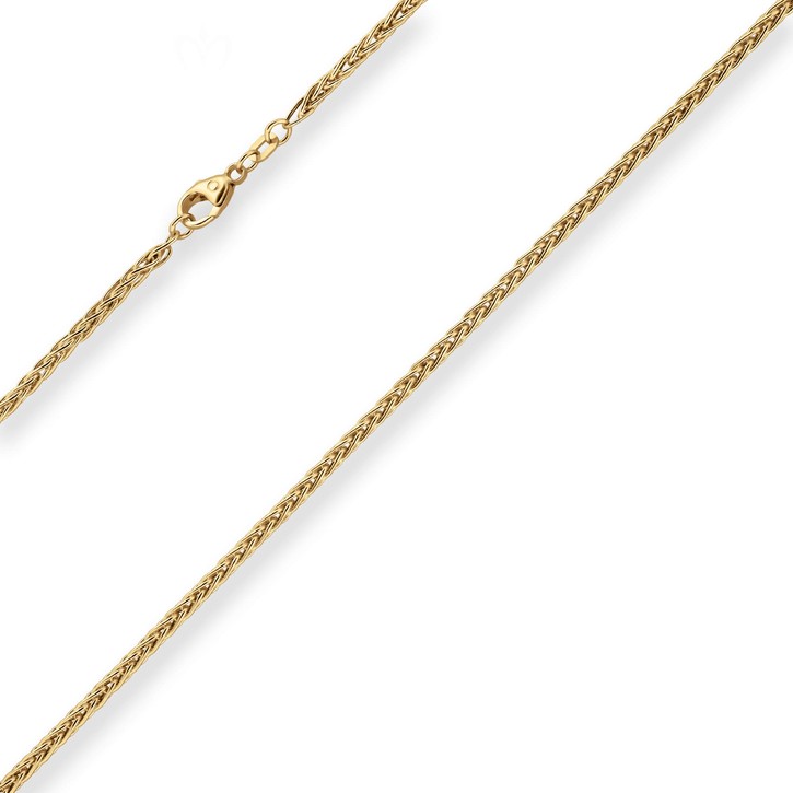 2.1mm Zopfkette rund aus 585 Gelbgold 50cm