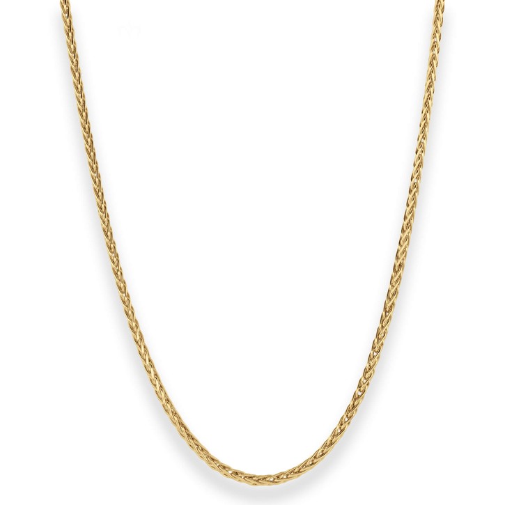 2.1mm Zopfkette rund aus 585 Gelbgold 50cm