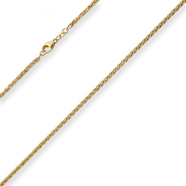 2.1mm Zopfkette rund aus 585 Gelbgold 50cm