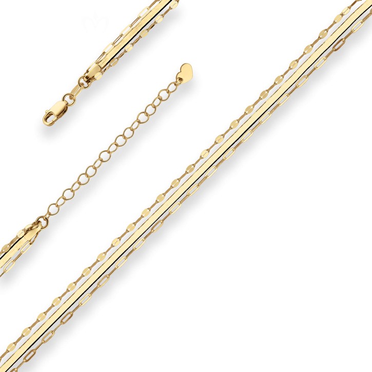 Fantasiekette Herzchen aus 585 Gelbgold 38cm