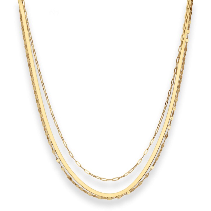 Fantasiekette Herzchen aus 585 Gelbgold 38cm