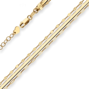 Fantasiekette Goldkette Collier Herzchen Halskette aus 585 Gold Gelbgold 38cm