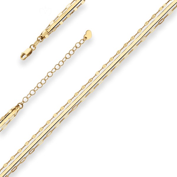 Fantasiekette Herzchen aus 585 Gelbgold 38cm