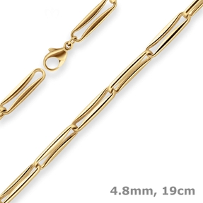 4,8mm Armband Fantasiekette Goldarmband Armschmuck aus 585 Gold Gelbgold 19cm