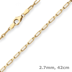 2,7mm Fantasiekette Goldkette Collier Halskette aus 585 Gold Gelbgold 42cm