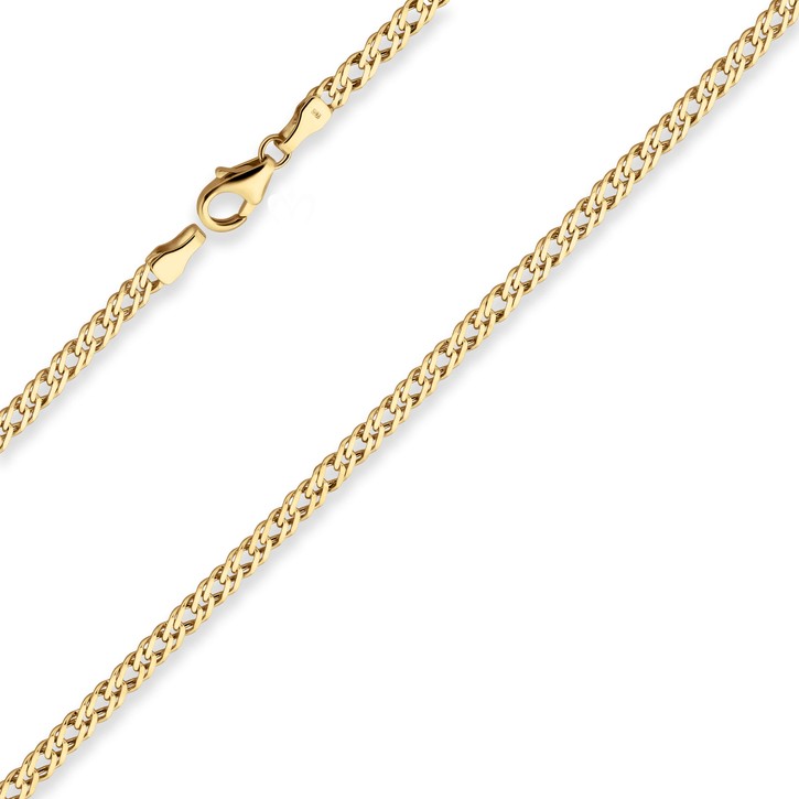 3.9mm Zwillingspanzerkette aus 585 Gelbgold 55cm