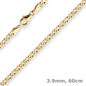 3,9mm Zwillingspanzerkette Kette Collier Halskette aus 585 Gold Gelbgold 60cm 3,9mm Zwillingspanzerkette Kette Collier Halskette aus 585 Gold Gelbgold 60cm