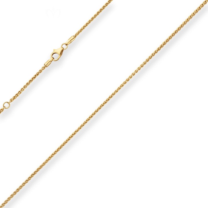 1.7mm Zopfkette aus 585 Gelbgold 50cm mit Zwischenöse