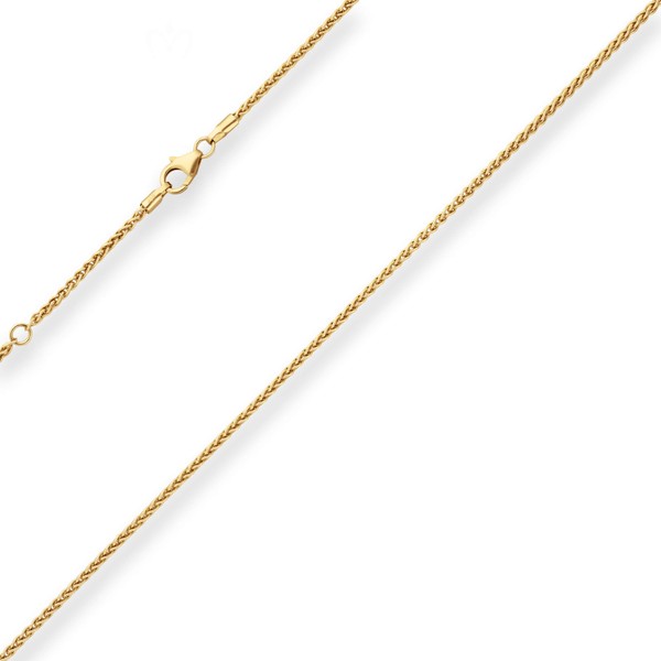 1.7mm Zopfkette aus 585 Gelbgold 50cm mit Zwischenöse