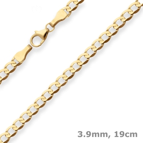 3,9mm Armband Panzerkette weit Goldarmband Armschmuck aus 585 Gold Gelbgold 19cm 3,9mm Armband Panzerkette weit Goldarmband Armschmuck aus 585 Gold Gelbgold 19cm