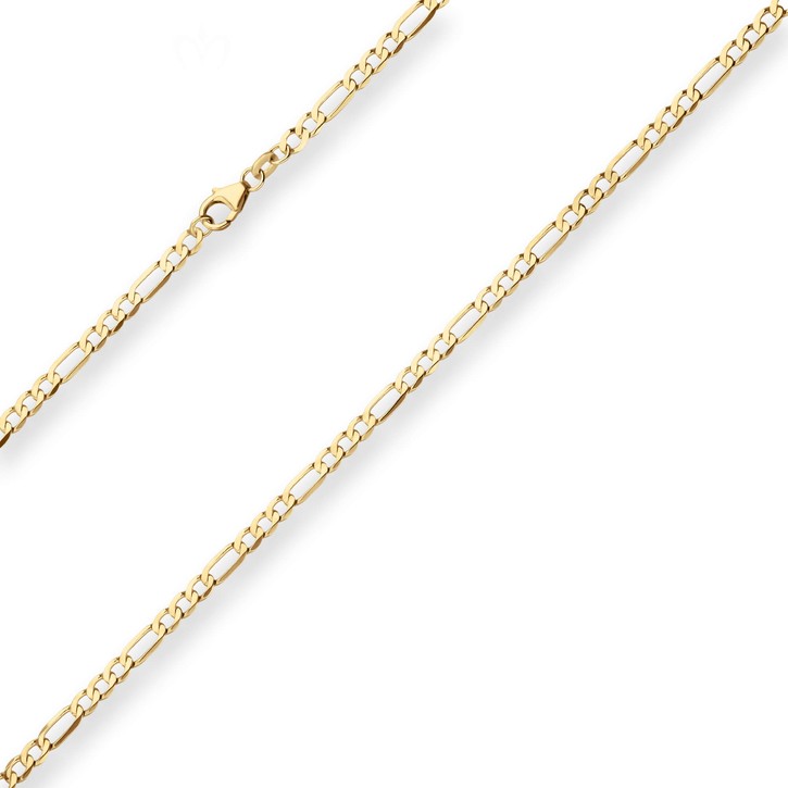 3.3mm Figarokette diamantiert aus 585 Gelbgold 60cm