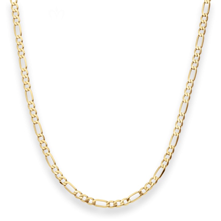 3.3mm Figarokette diamantiert aus 585 Gelbgold 60cm