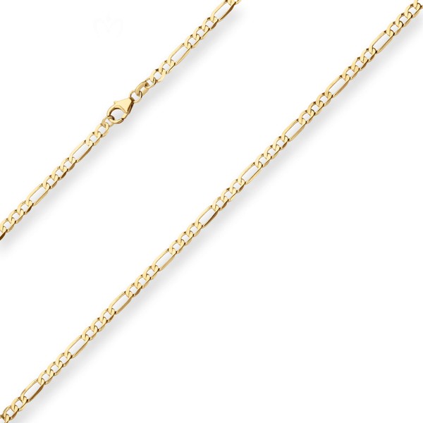 3.3mm Figarokette diamantiert aus 585 Gelbgold 60cm