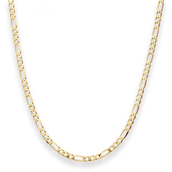 3.3mm Figarokette diamantiert aus 585 Gelbgold 60cm