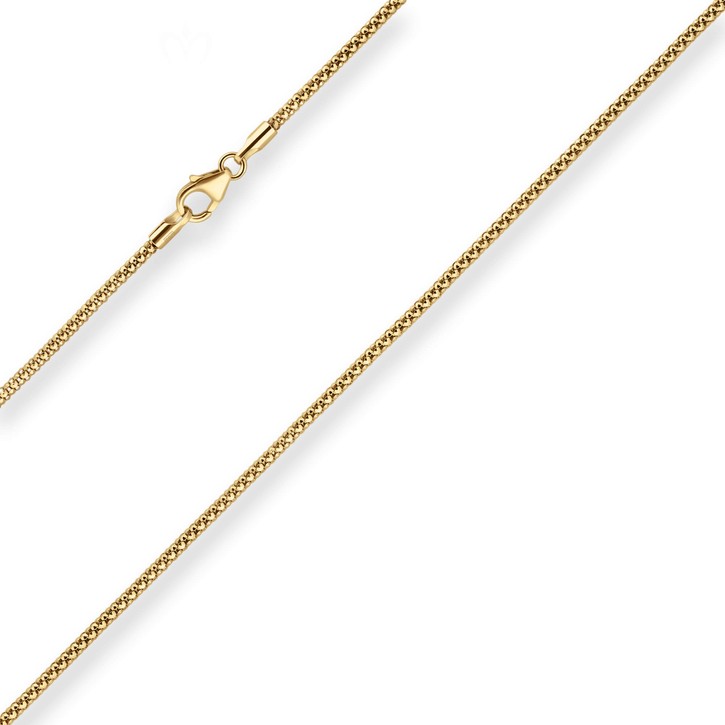 1.8mm Himbeerkette aus 585 Gelbgold 42cm