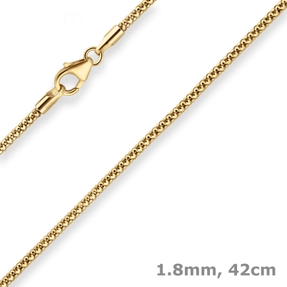 1,8mm Himbeerkette Goldkette Collier Halskette aus 585 Gold Gelbgold 42cm