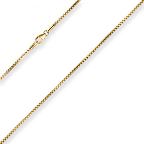 1.8mm Himbeerkette aus 585 Gelbgold 42cm