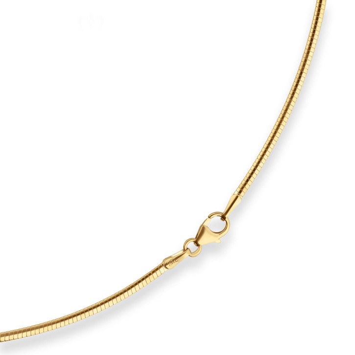 1.9mm Tondakette oval Omegareif aus 585 Gelbgold 45cm