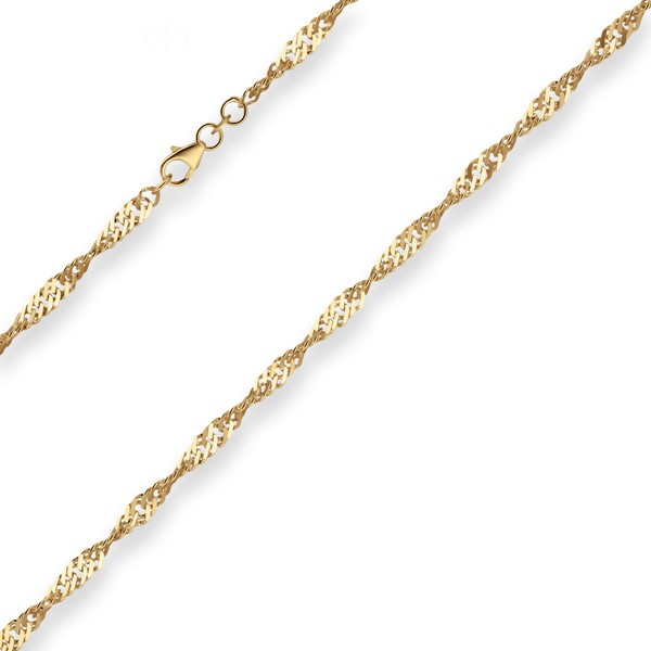 3.8mm Singapurkette aus 585 Gelbgold 50cm