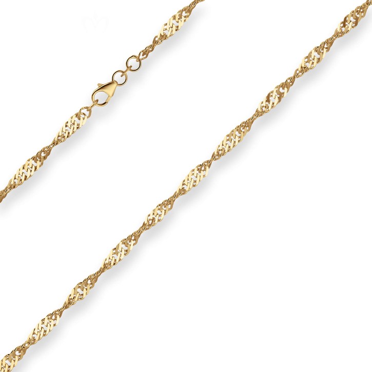 3.8mm Singapurkette aus 585 Gelbgold 60cm