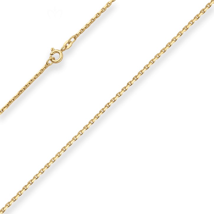 1.6mm Ankerkette diamantiert aus 585 Gelbgold 42cm