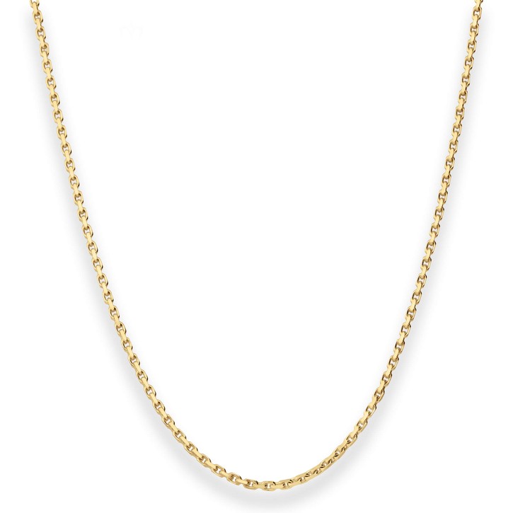 1.6mm Ankerkette diamantiert aus 585 Gelbgold 42cm