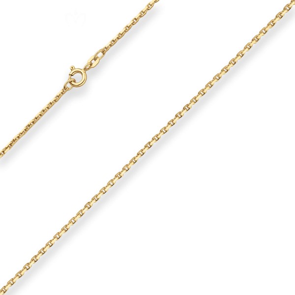 1.6mm Ankerkette diamantiert aus 585 Gelbgold 42cm