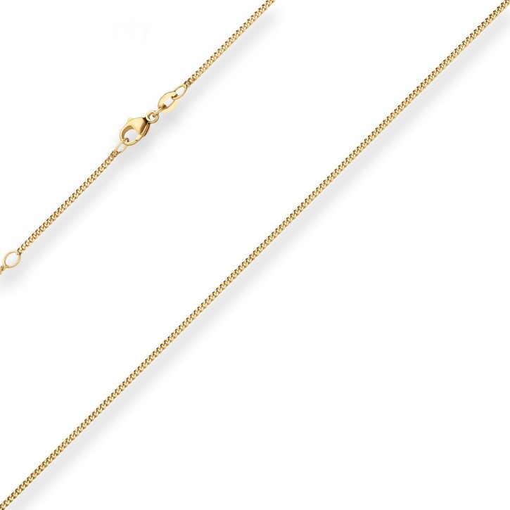 1.4mm Panzerkette aus 750 Gelbgold 45cm mit Zwischenöse