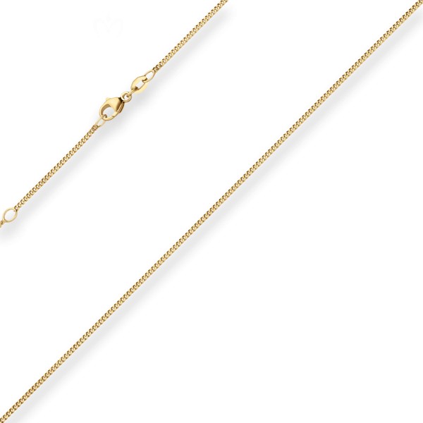 1.4mm Panzerkette aus 750 Gelbgold 45cm mit Zwischenöse