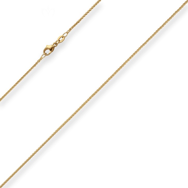 1.3mm Zopfkette aus 750 Gelbgold 40cm