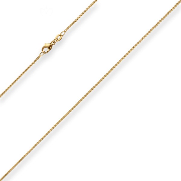 1.3mm Zopfkette aus 750 Gelbgold 40cm