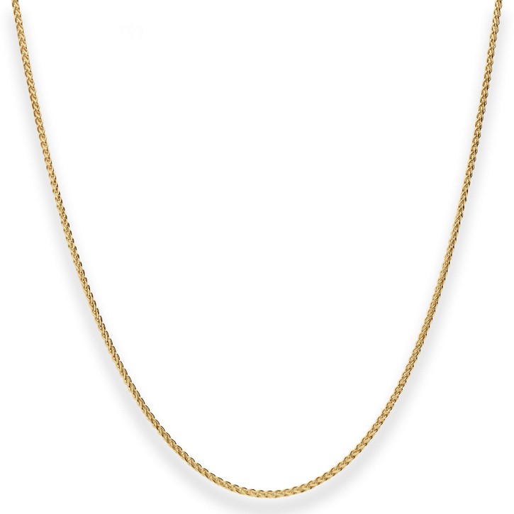 1.3mm Zopfkette aus 750 Gelbgold 42cm