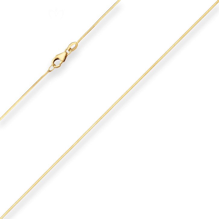0.8mm Schlangenkette diamantiert aus 750 Gelbgold 42cm