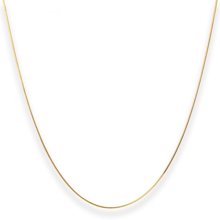0.8mm Schlangenkette diamantiert aus 750 Gelbgold 42cm