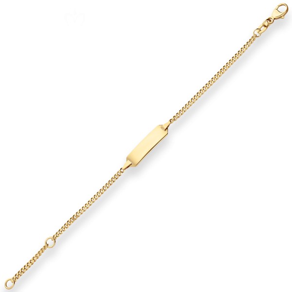 2.1mm Id-Armband Panzerkette Schildband aus 750 Gelbgold 14cm