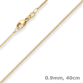 0,9mm Veneziakette Goldkette Collier Halskette aus 750 Gold Gelbgold 40cm 0,9mm Veneziakette Goldkette Collier Halskette aus 750 Gold Gelbgold 40cm