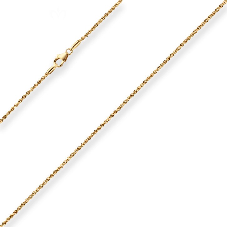1.4mm Kordelkette massiv aus 750 Gelbgold 42cm