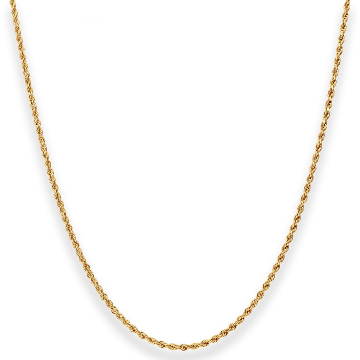 1.4mm Kordelkette massiv aus 750 Gelbgold 42cm