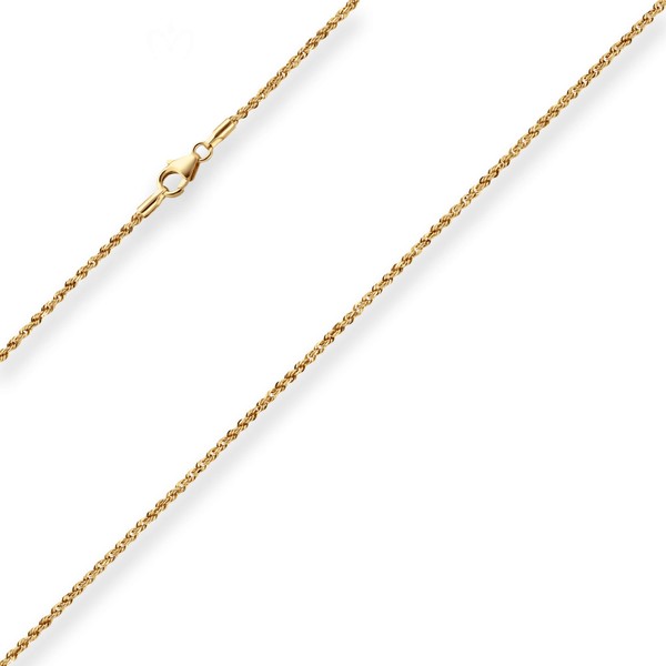 1.4mm Kordelkette massiv aus 750 Gelbgold 42cm