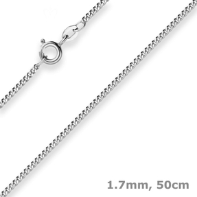 1,7mm Panzerkette Goldkette Collier Halskette aus 375 Gold Weißgold 50cm 1,7mm Panzerkette Goldkette Collier Halskette aus 375 Gold Weißgold 50cm