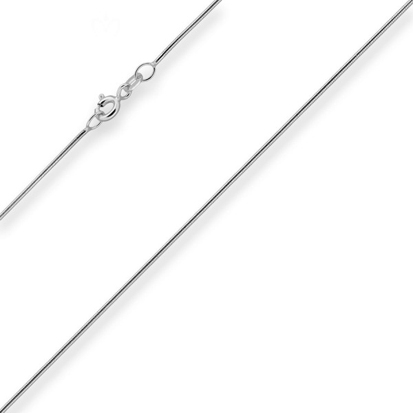 0.9mm Schlangenkette aus 375 Weißgold 45cm
