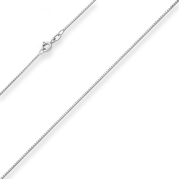 0.9mm Veneziakette aus 375 Weißgold 42cm